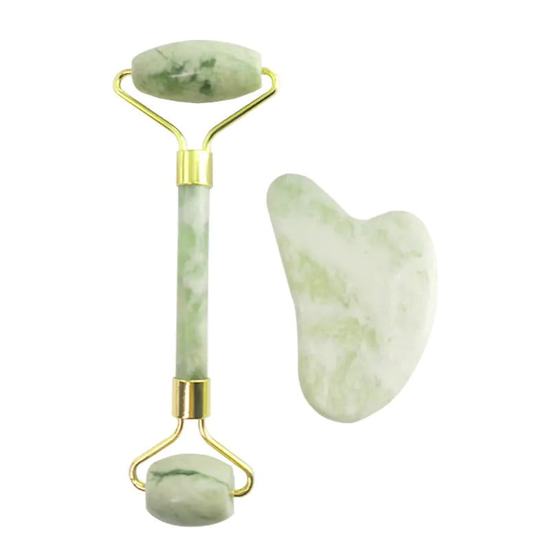 Jade Facial Roller Gua Sha Set